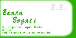 beata bogati business card