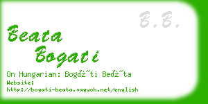 beata bogati business card